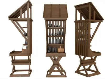 Medieval Market Stall collection 3D model