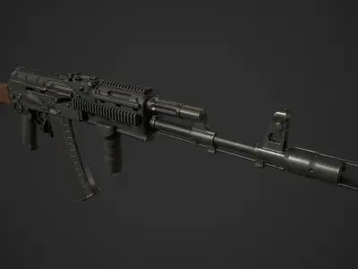 AK-74 Rifle Low-poly 3D model