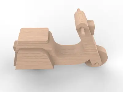 wooden scooter Free 3D model