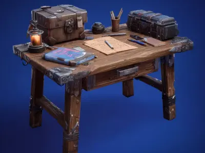 Free Workbench Tables Free low-poly 3D model