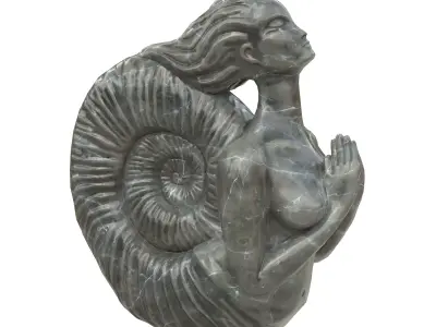 Siren marble statues Low-poly 3D model