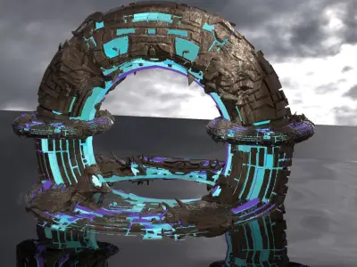 Sci fi Techno gate 5 3D model