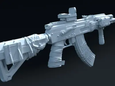 AK 47 Full Customized 3D model