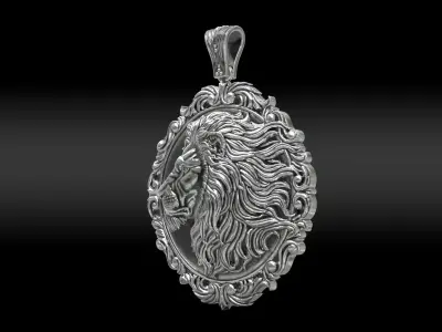 Lion Head Pendant 3D print model buy
