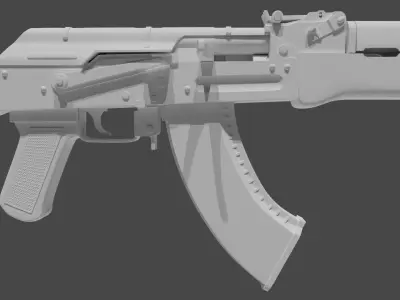 AKM  Assault Rifle   Low-poly 3D model