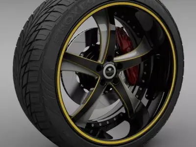 Savini Forged SV-29S Wheel and Tire 3D model