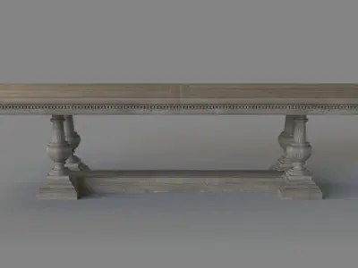 St James Rectangular Extension Dining Table Antique Grey Oak 3D model