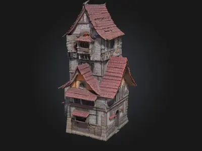 Medieval Fantasy House  A Whimsical Home for Heroes and Mystics 3D model