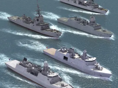 NATO WarShip Set01 3D model