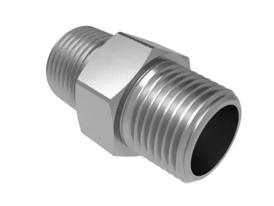 Straight Connector 3-8 NPT Male Low-poly 3D model