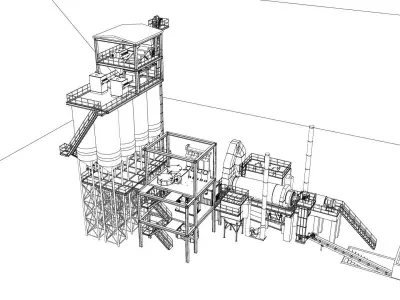 Dry mortar mix plant 3D Model 3D model