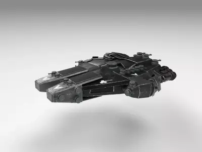 Spaceship futuristic tank Low-poly 3D model