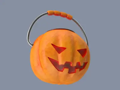 Jack-o-Lantern Winkface Bucket 3D model