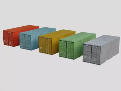 Containers Ultra Low Poly Low-poly 3D model