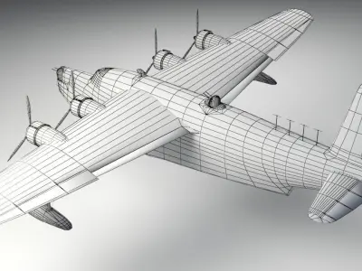 Short Sunderland  Low-poly 3D model