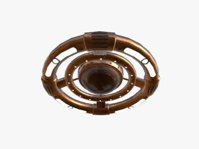 Alien Spaceship UFO E06 Copper - Sci Fi Spacecraft Design Low-poly 3D model