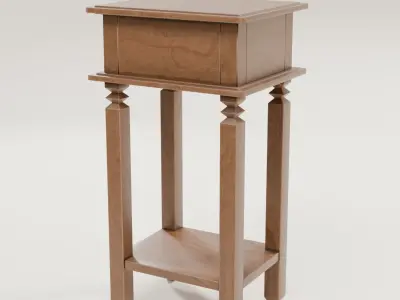 Antique Wood Table 3D model