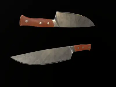 Knife kitchen Low-poly Low-poly 3D model