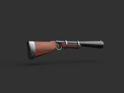 Low Poly Cartoon Style Rifle Free 3D model