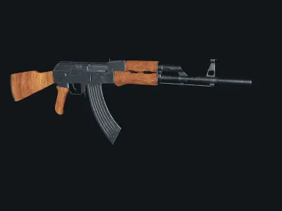 AK-47 Low-poly 3D model shop