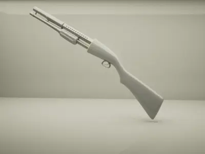 Low poly Shotgun Low-poly 3D model get
