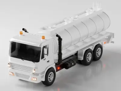 Tanker Truck  Low-poly 3D model