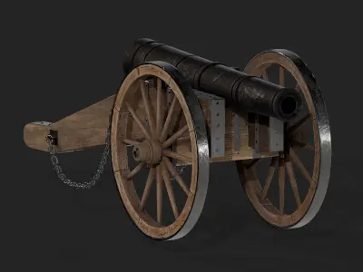cannon Low-poly 3D model Low-poly