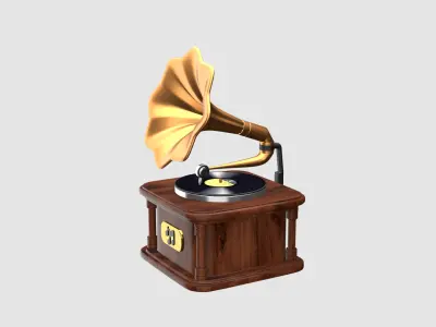 Phonograph Cartoon Music 3D model