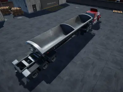 80s Semitruck Side Dump unity asset Low-poly 3D model