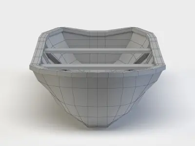 Wooden boat Low-poly 3D model