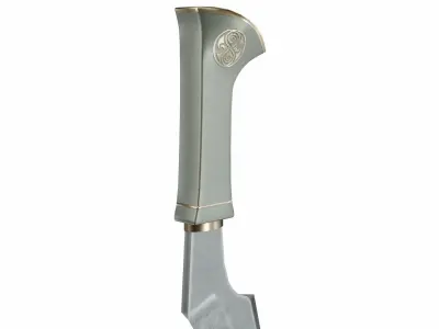 Curved sword 12 Low-poly 3D model