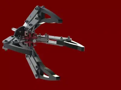 Mechanical Robotic Arm 4 Claw correct version 3D print model