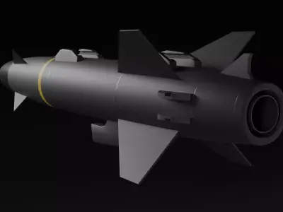 Low Poly RBS-15 Mk4 Anti-Ship Missile Game Ready Low-poly 3D model
