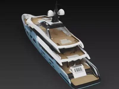 Modern Luxury Super Yacht Vessel 3D print model