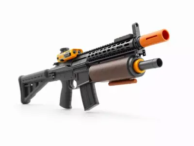 Orange Tactical Rifle model pack Low-poly 3D model