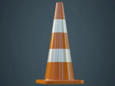 Traffic Cone 4A Low-poly 3D model