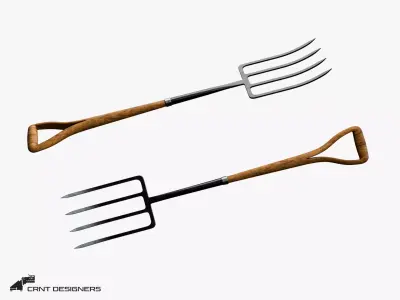 Garden Digging Fork 3D model