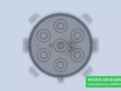 304 Stainless Steel 7 Cartridge Filter Housing 20 Inch 3D model
