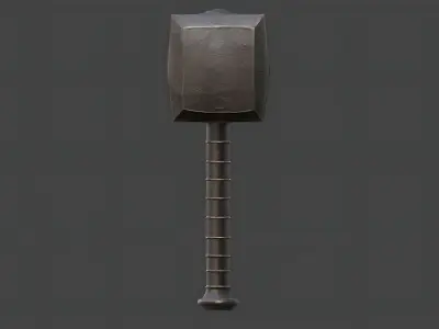 Dwarven steel hammer Free low-poly 3D model