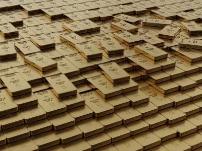 Gold bars 100gr 3D model