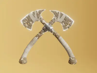 Earth Axe - Elemental Axe - Model 01 Low-poly 3D model