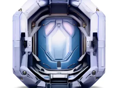 SciFi Airlock Entrance HighPoly Low-poly 3D model