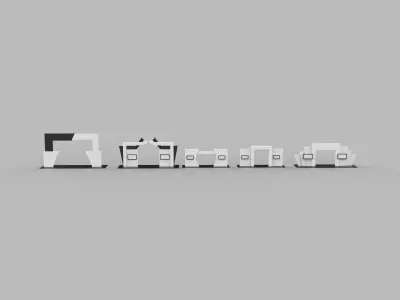 entrance gate set 02 3D model