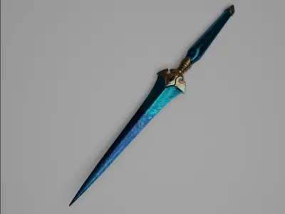 Edge of night Dagger Low-poly 3D model