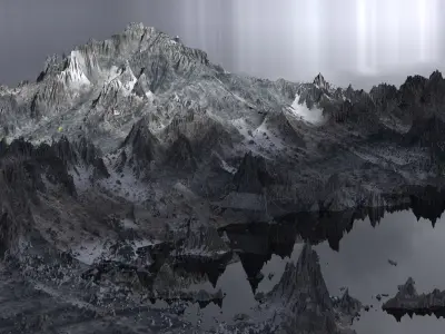 Mordor Mountain rock terrain 4  3D model