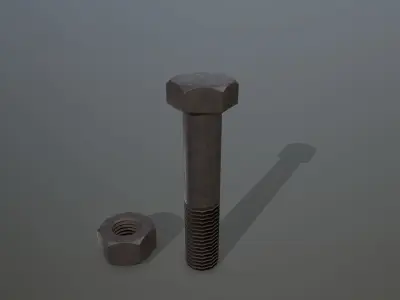 Bolts bolt and nut Low-poly 3D model 24