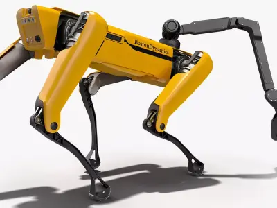 SpotMini Boston Dynamics with Manipulator Rigged for Cinema 4D 3D model