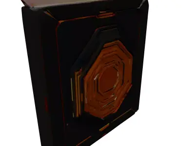 SciFi Wall Panel Interface Glowing 3D model