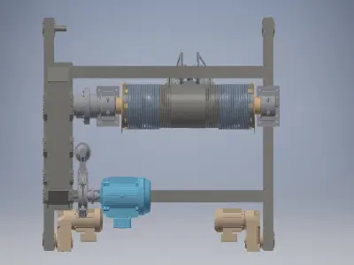 Crane cable reel 3d model 3D model