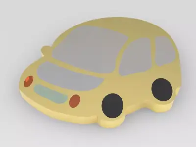 Kids Car Enamel Pendant 3D print model